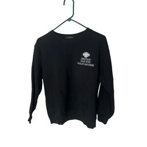 Lands End Harley Black fleece Heritage Road King sweatshirt size L
